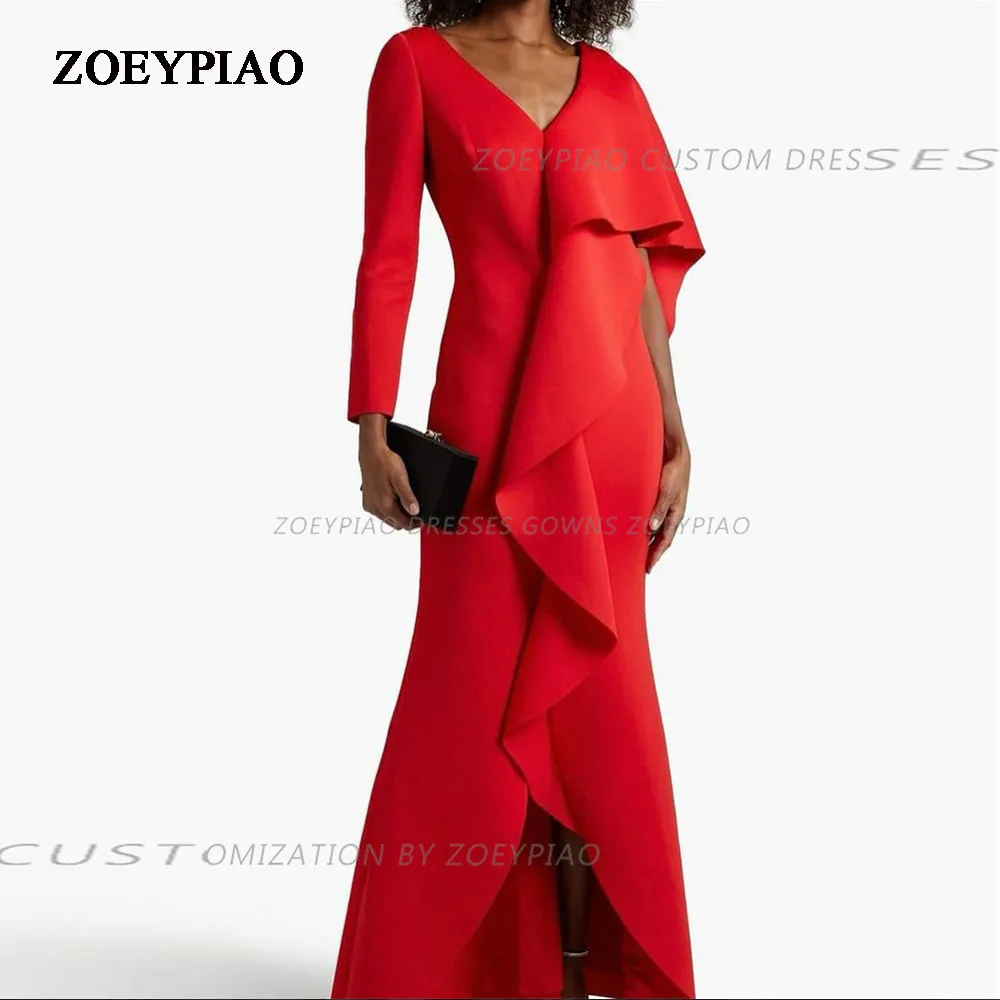 Chic-Red-Long-Front-Slit-Woman-Evening-Dress-Gown-Deep-V-Neck-Pink-Beach-Ruffles-Formal.webp